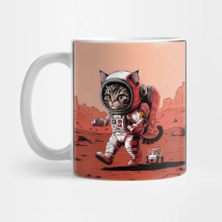 Astronaut cat on mars Mug